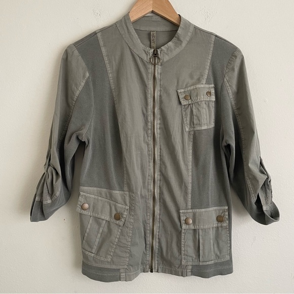 XCVI Olive Green Utility Jacket - Size L - Picture 2 of 5